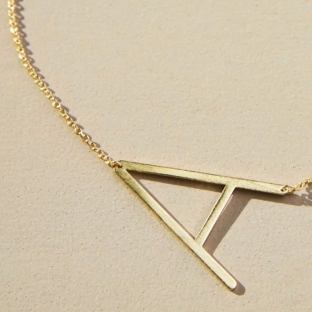 New! Anthropologie Letter A Gold Initial Monogram Necklace NWOT